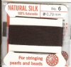 2 Meters of #6 Black Griffin Silk Cord with Fixed Needle